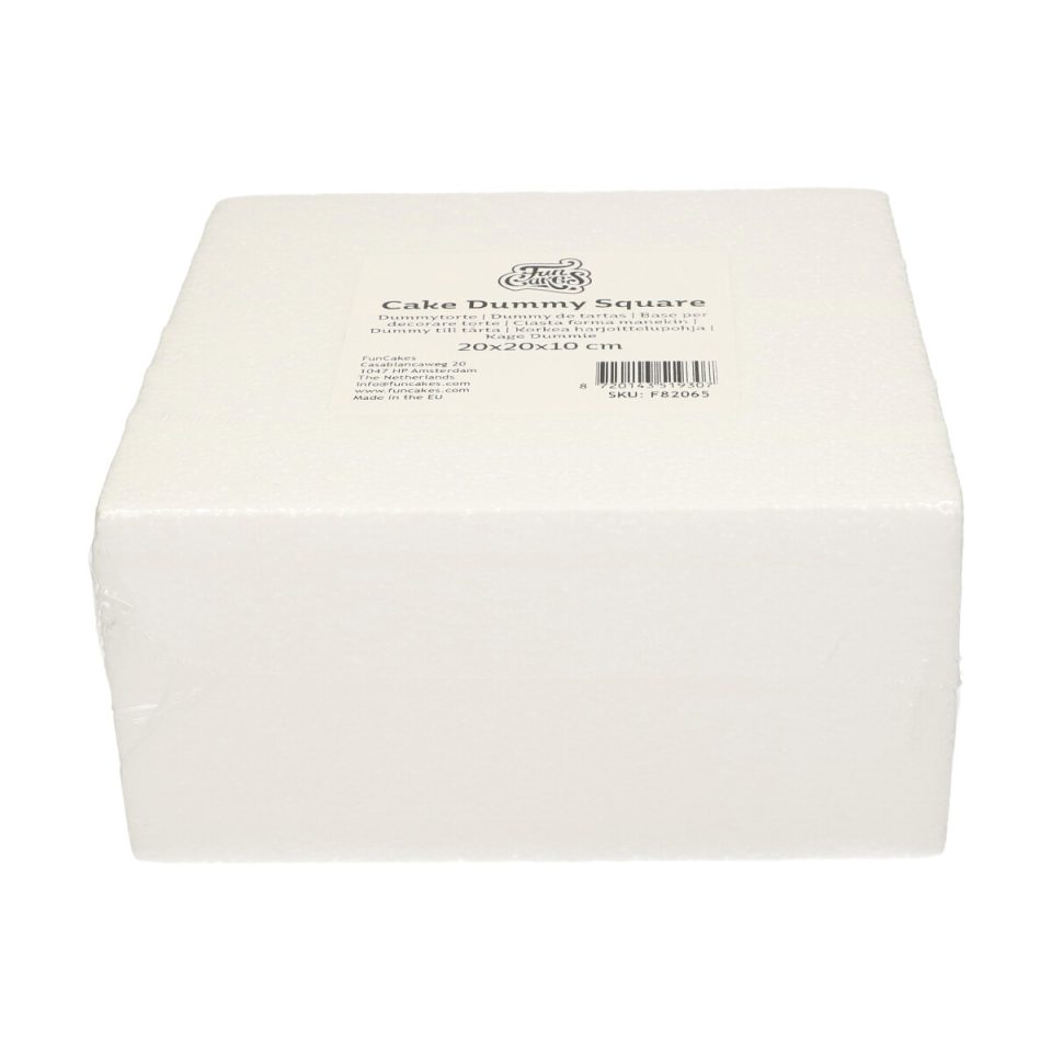 FunCakes taartdummy vierkant 20x20x10 cm