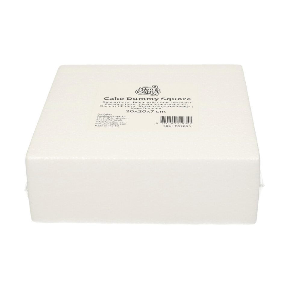 FunCakes taartdummy vierkant 20x20x7 cm