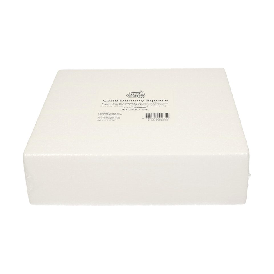 FunCakes taartdummy vierkant 25x25x7 cm