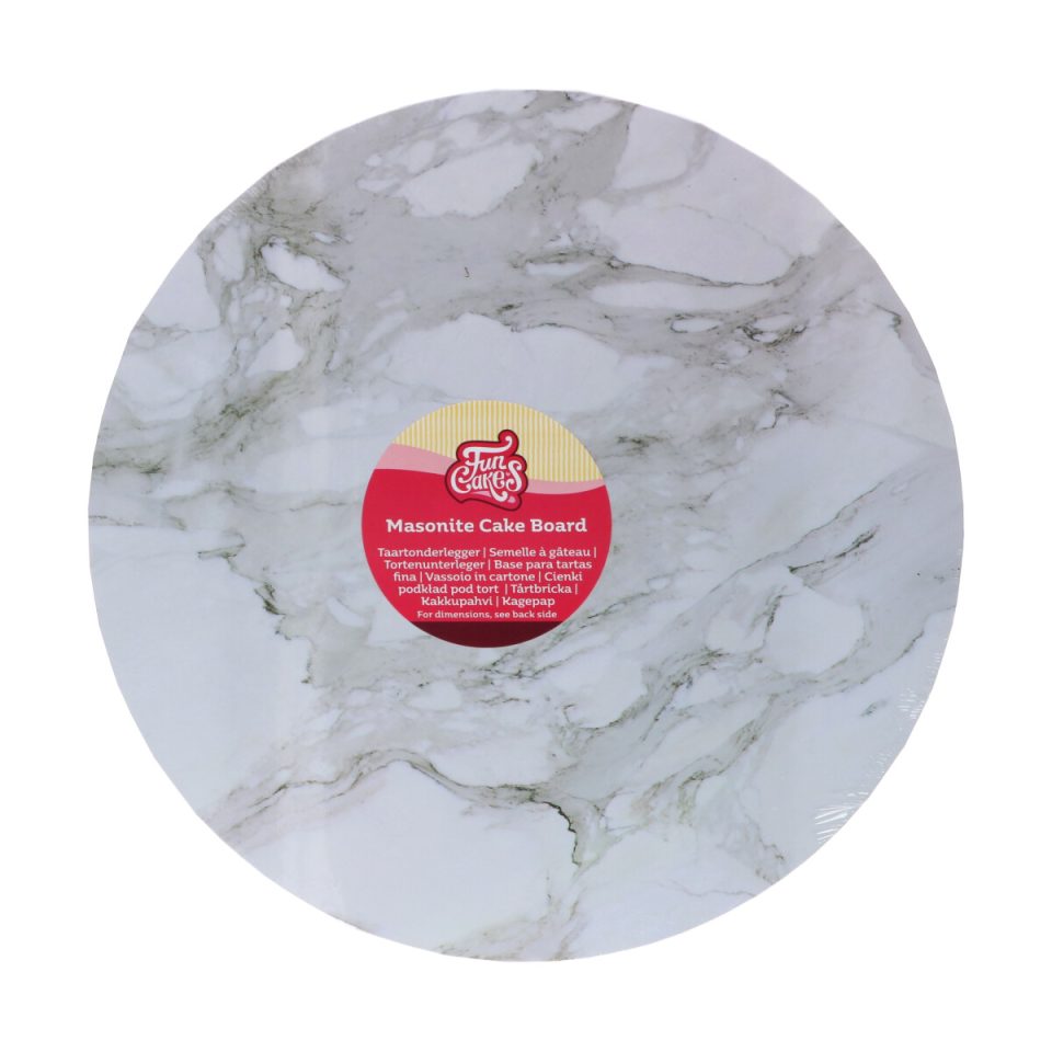 FunCakes Masonite cakeboard rond Marble Grey Ø30 cm