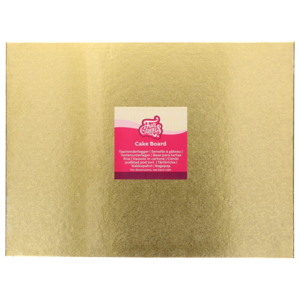 FunCakes cakeboard Oblong Gold 40x30 cm