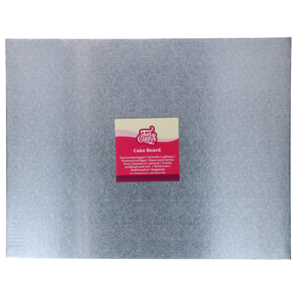 FunCakes cakeboard rechthoekig Silver 45x35 cm