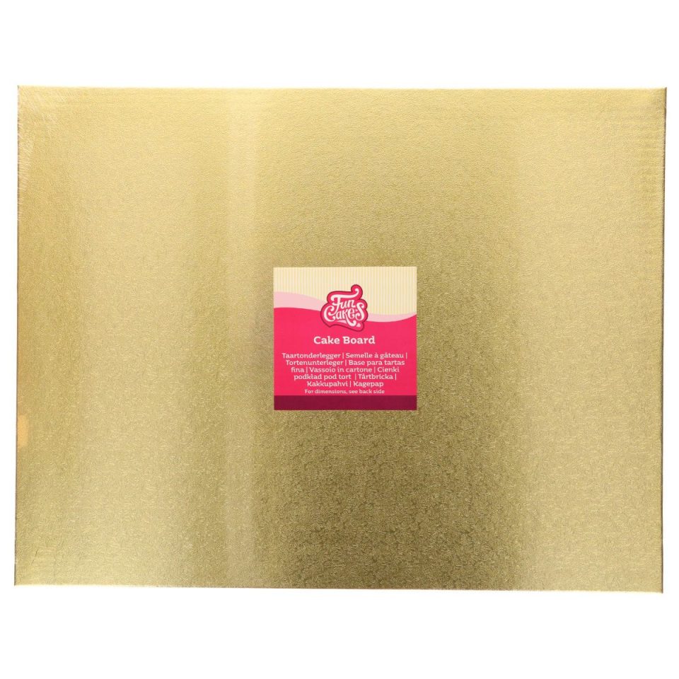FunCakes cakeboard rechthoekig Gold 45x35 cm