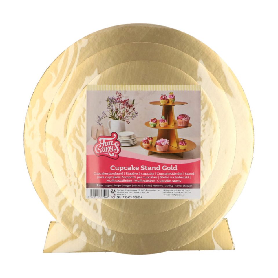 FunCakes Cupcake Stand 3-Tier Gold