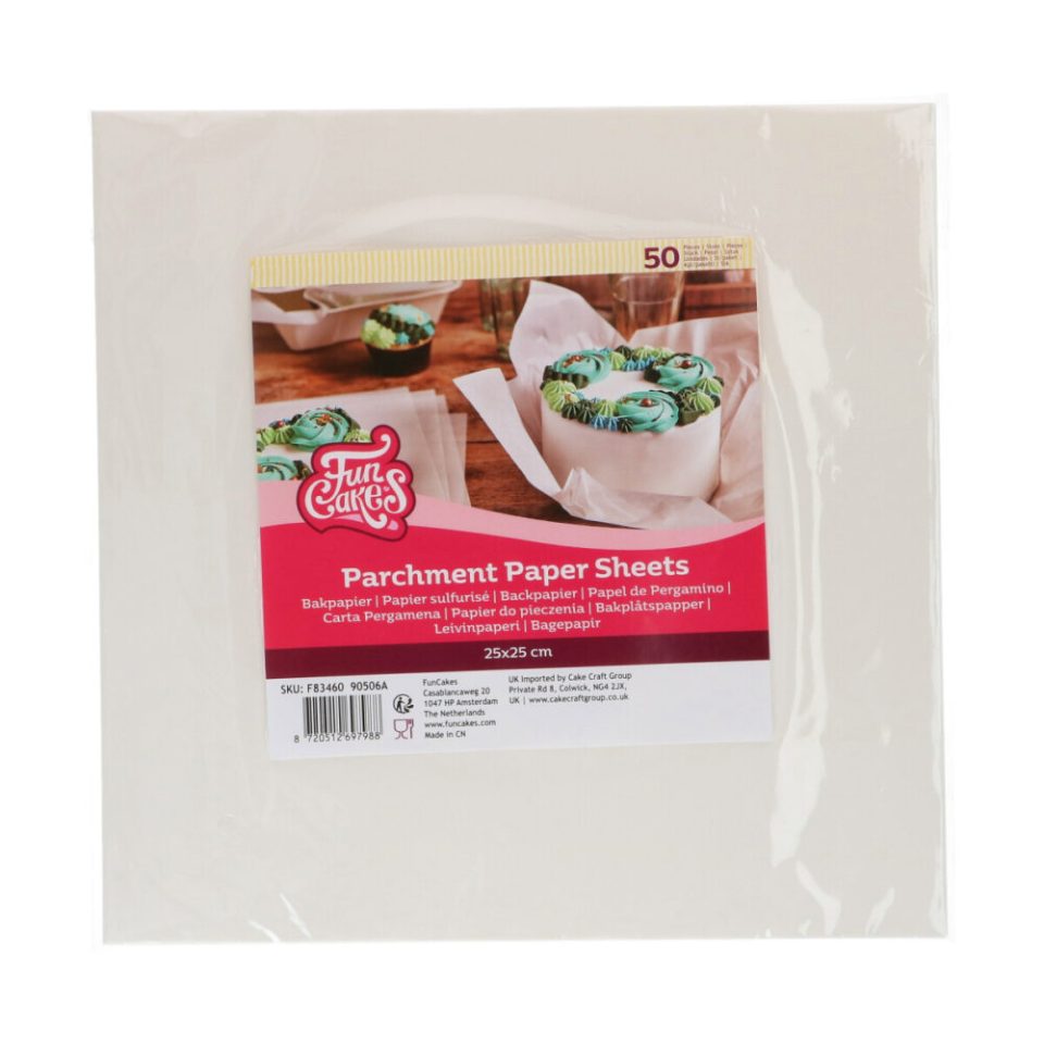 FunCakes Parchment Paper Sheets 25x25 cm 50 stuks