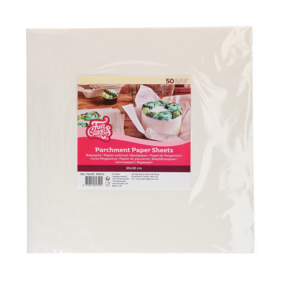 FunCakes Parchment Paper Sheets 30x30 cm 50 stuks