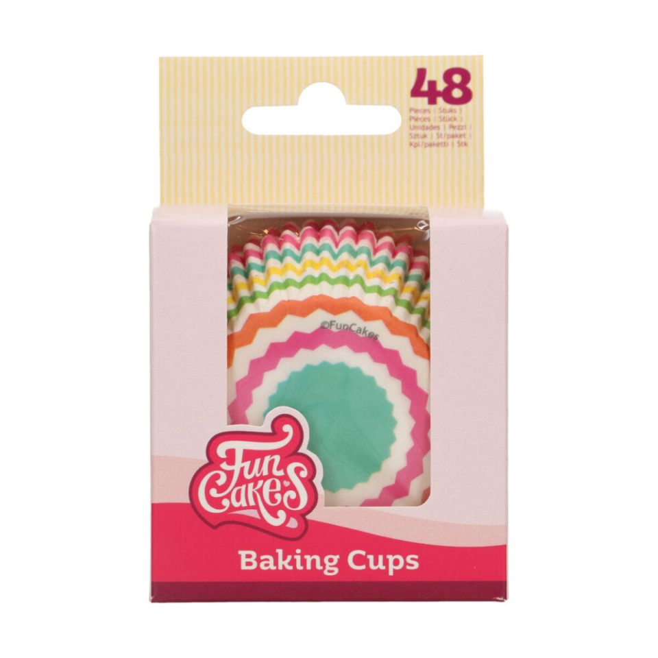 FunCakes cupcakevormpjes Colourful Chevron 48 stuks