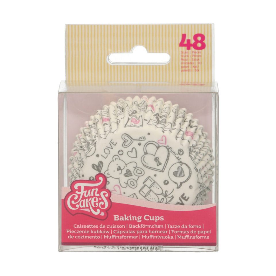 FunCakes cupcakevormpjes Love Doodle 48 stuks