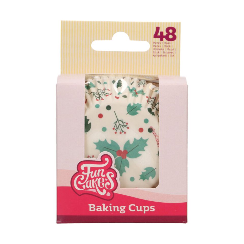 FunCakes cupcakevormpjes Holly Leaf 48 stuks