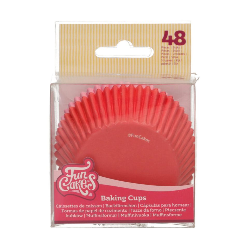 FunCakes cupcakevormpjes Pink / Red 48 stuks