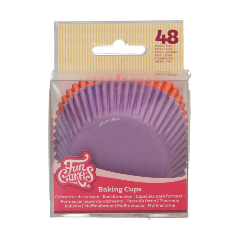 FunCakes cupcakevormpjes Purple / Orange 48 stuks