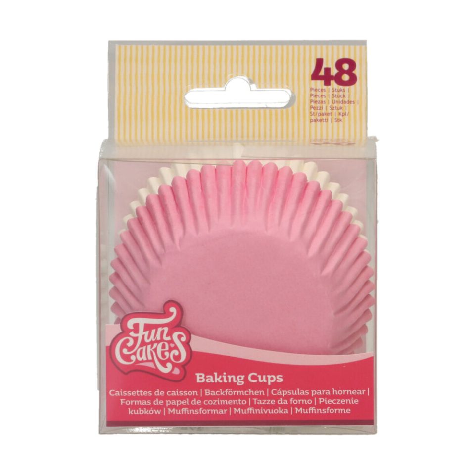 FunCakes cupcakevormpjes Light Pink / White 48 stuks