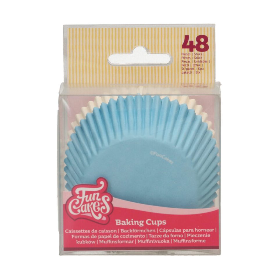 FunCakes cupcakevormpjes Light Blue / White 48 stuks
