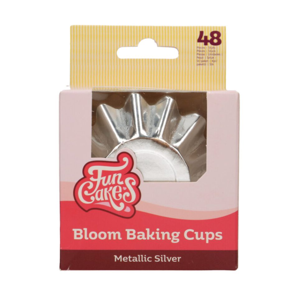 FunCakes Bloom cupcakevormpjes Metallic Silver 48 stuks
