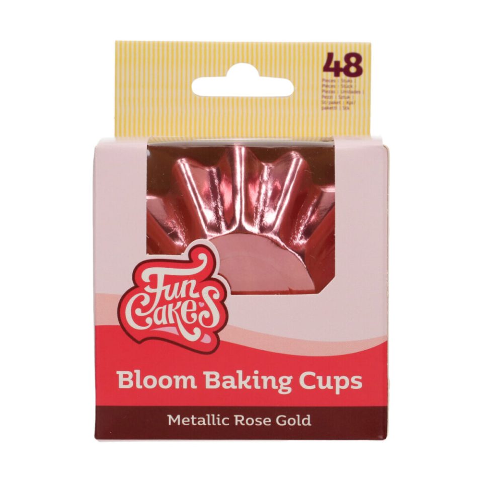 FunCakes Bloom cupcakevormpjes Metallic Rose Gold 48 stuks