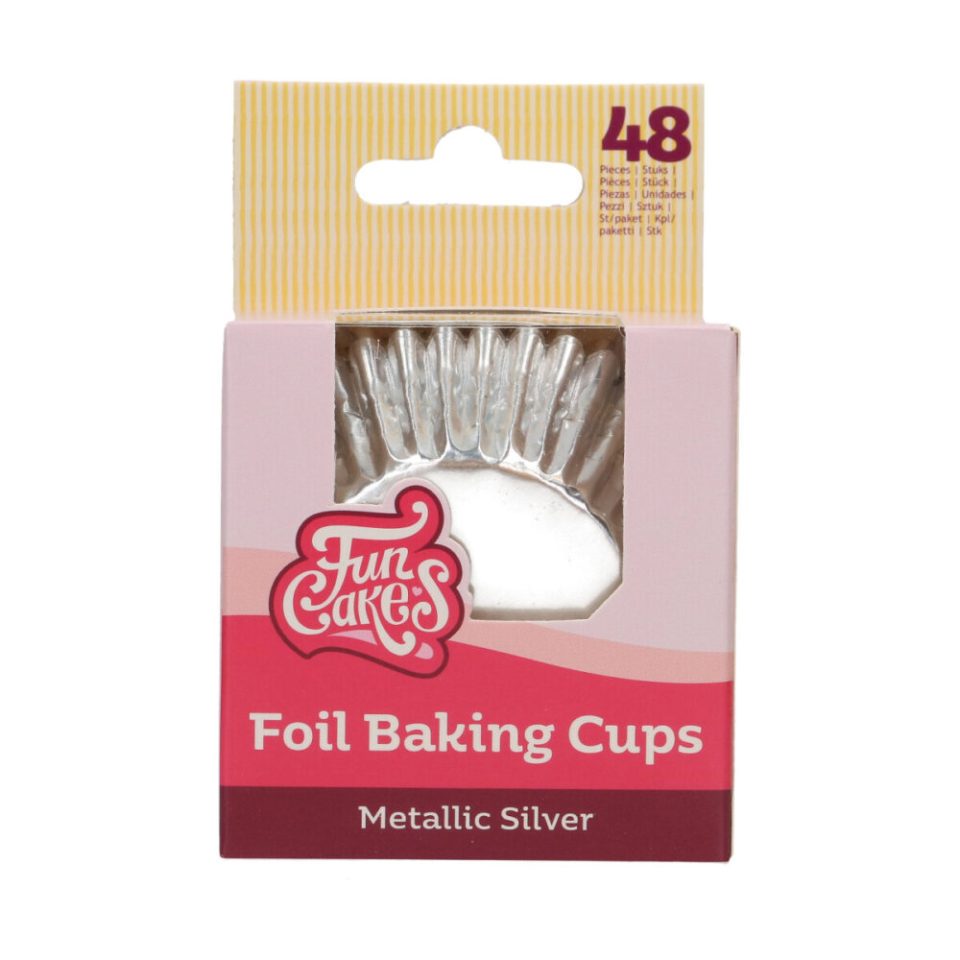 FunCakes Foil cupcakevormpjes Metallic Silver 48 stuks