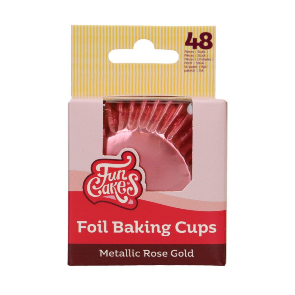 FunCakes Foil cupcakevormpjes Metallic Rose Gold 48 stuks