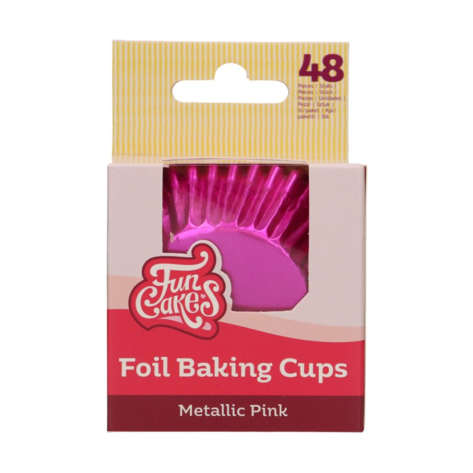 FunCakes Foil cupcakevormpjes Metallic Pink 48 stuks