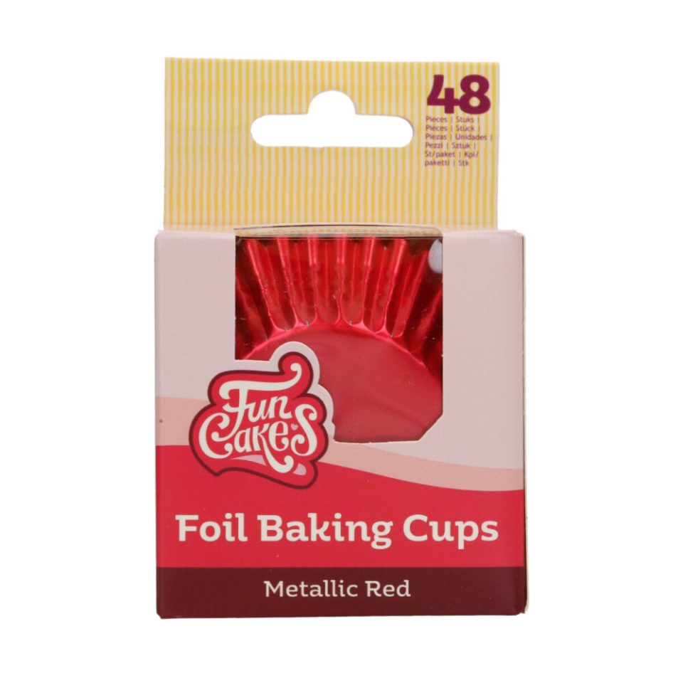 FunCakes Foil cupcakevormpjes Metallic Red 48 stuks