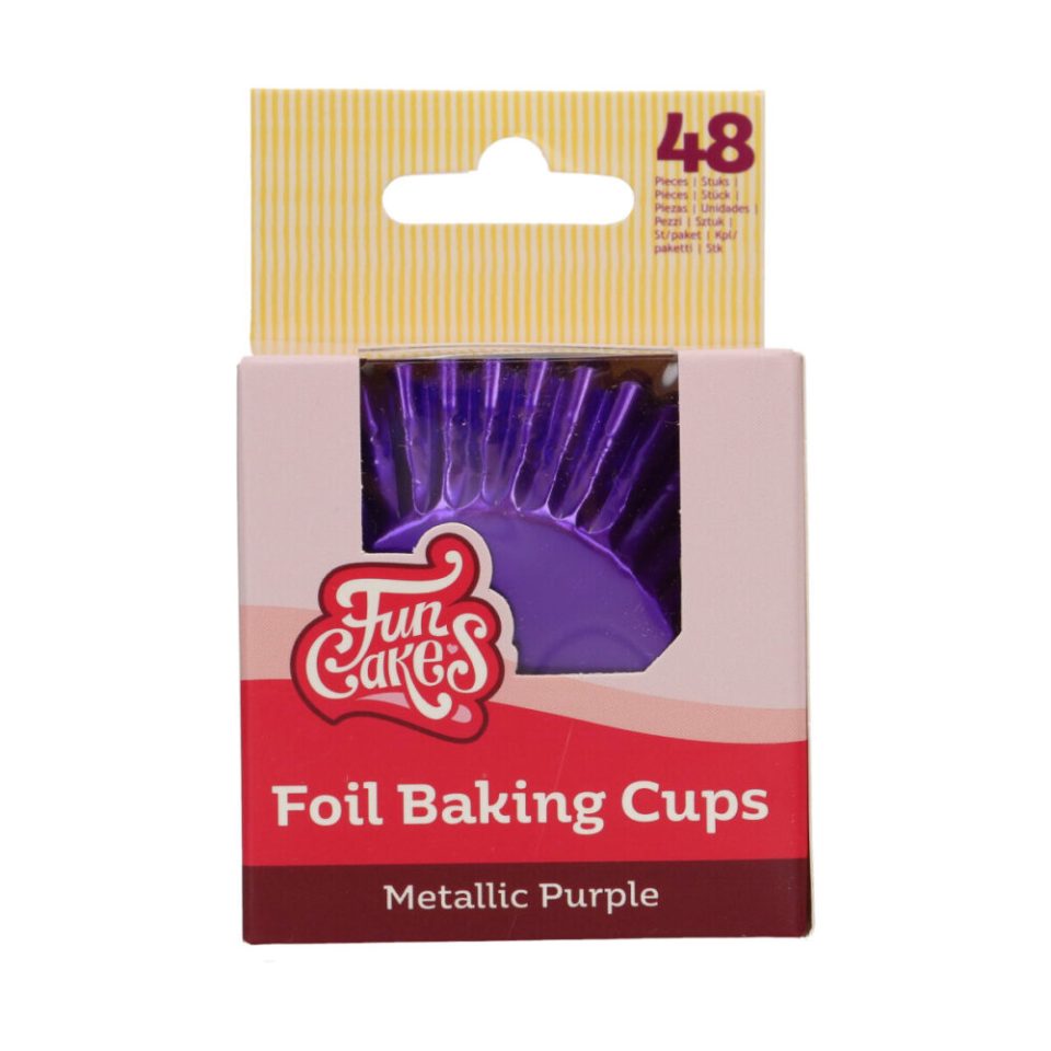 FunCakes Foil cupcakevormpjes Metallic Purple 48 stuks