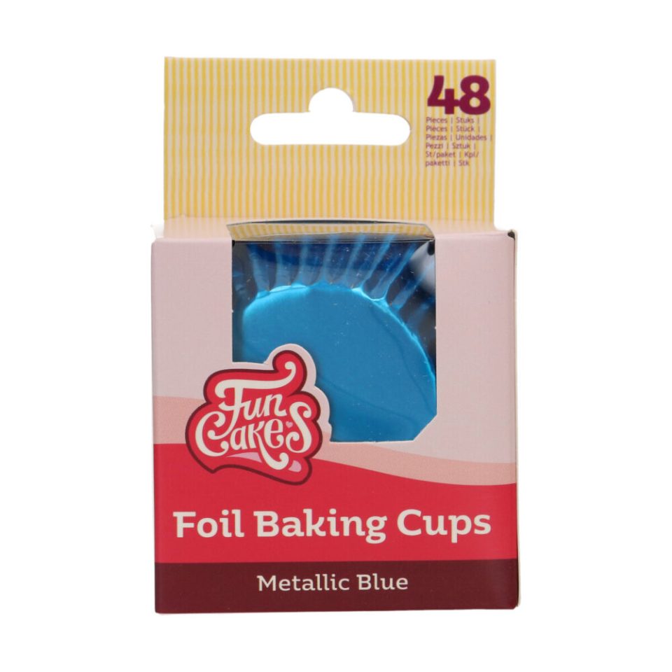 FunCakes Foil cupcakevormpjes Metallic Blue 48 stuks
