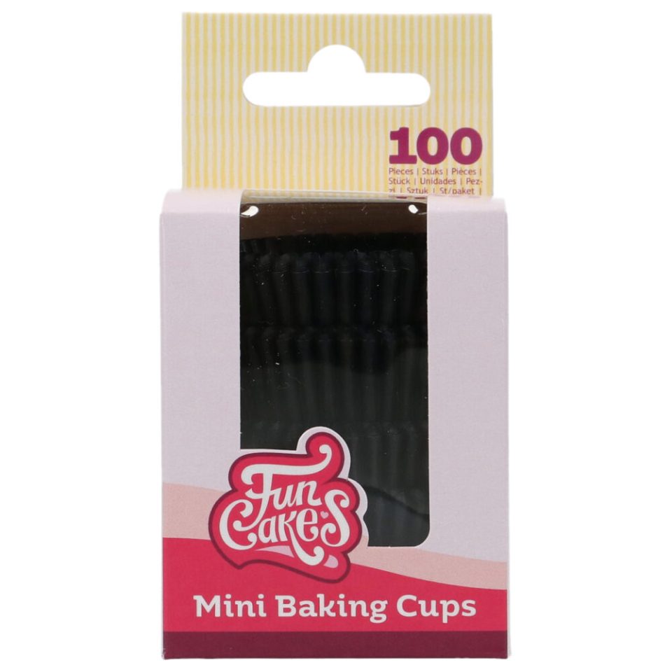 FunCakes Mini cupcakevormpjes Black 100 stuks