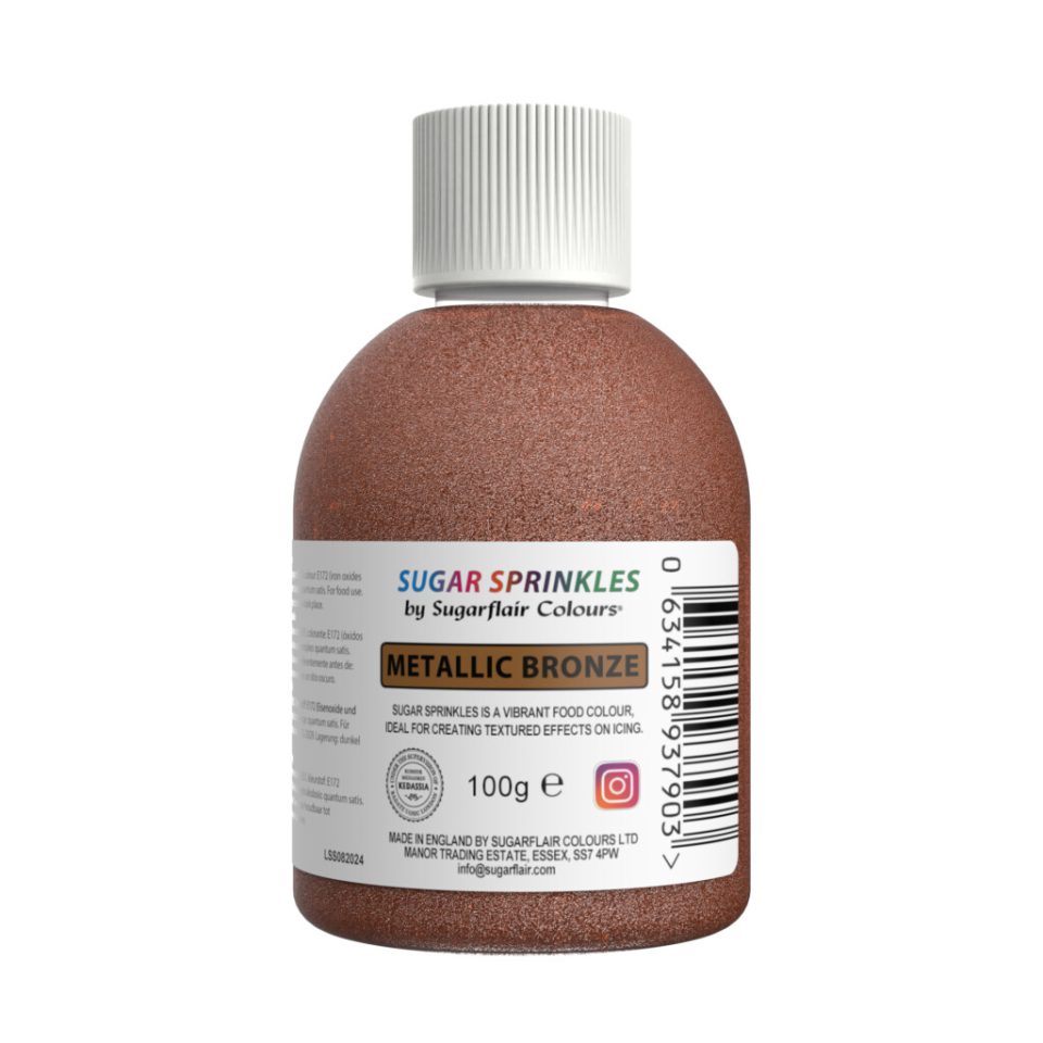 Sugarflair Sugar Sprinkles Metallic Bronze 100 g