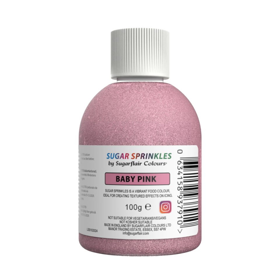 Sugarflair Sugar Sprinkles Baby Pink 100 g