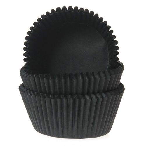 House of Marie cupcakevormpjes Black 48 stuks