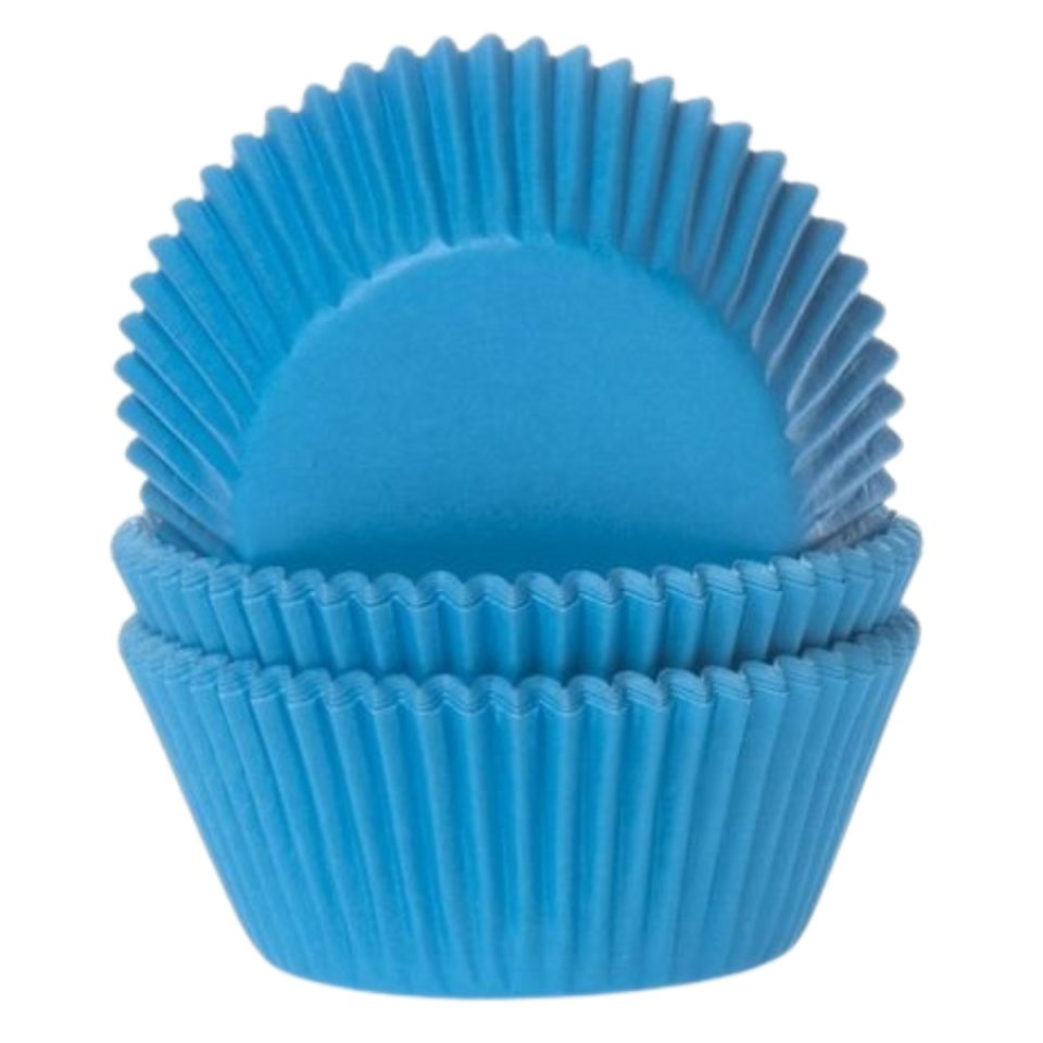 House of Marie cupcakevormpjes Cyan blue 48 stuks