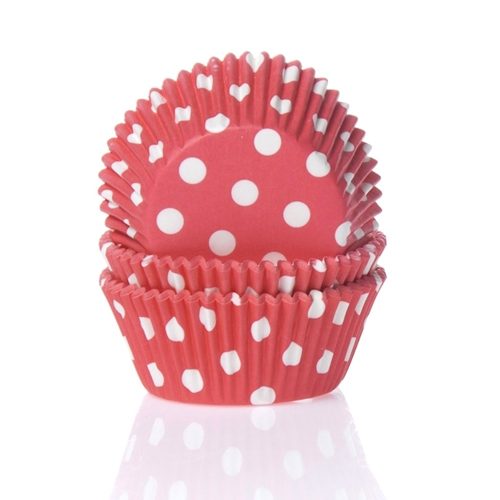 House of Marie cupcakevormpjes Polkadot Red 48 stuks