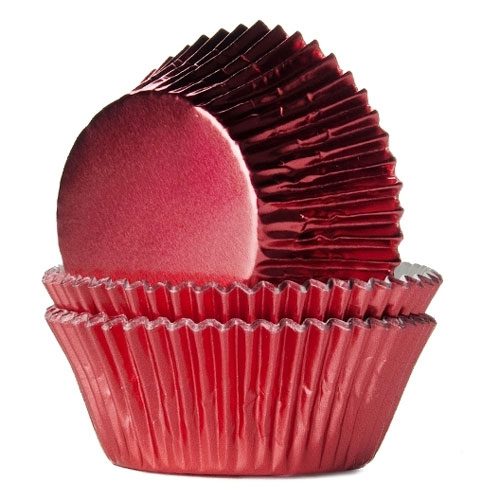 House of Marie cupcakevormpjes Foil Red 24 stuks