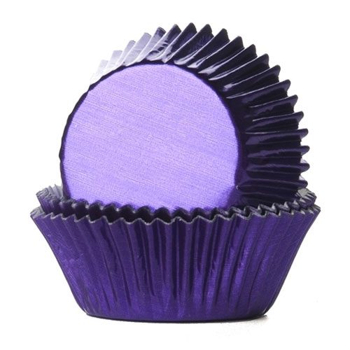 House of Marie cupcakevormpjes Foil Purple 24 stuks