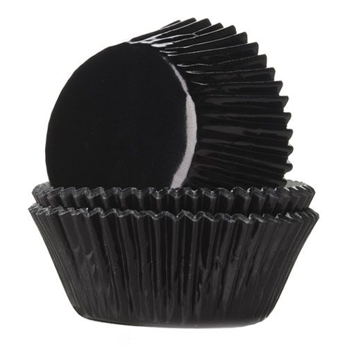 House of Marie cupcakevormpjes Foil Black 24 stuks