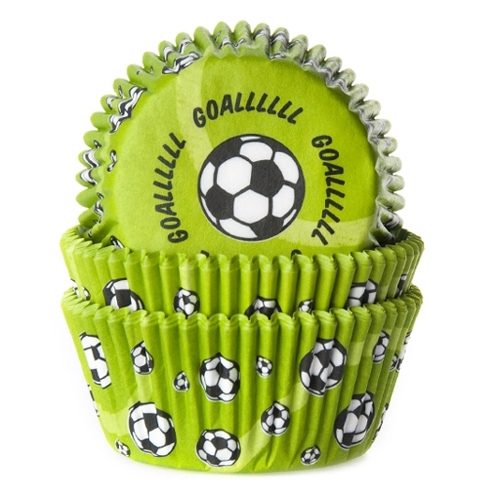 House of Marie cupcakevormpjes Soccer Green 48 stuks