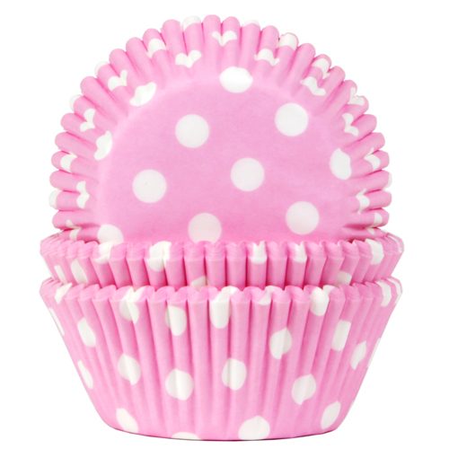House of Marie cupcakevormpjes Polkadot Baby Pink 48 stuks