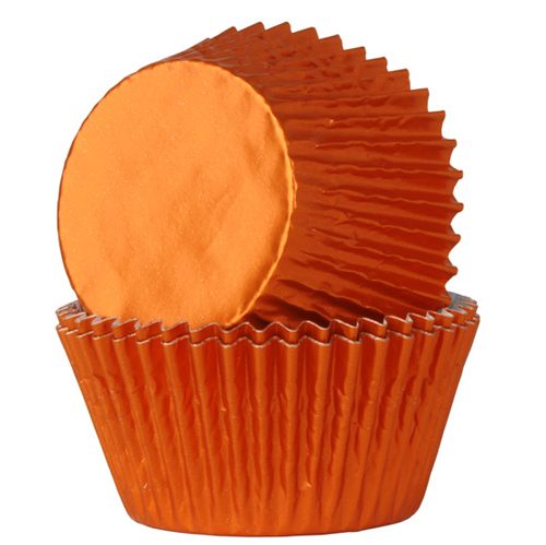 House of Marie cupcakevormpjes Foil Orange 24 stuks