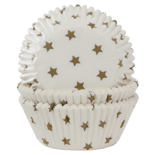 House of Marie cupcakevormpjes Star Gold 48 stuks