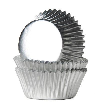 House of Marie Mini cupcakevormpjes Foil Silver 36 stuks