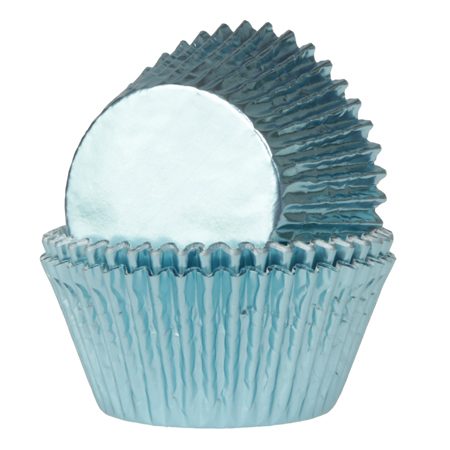 House of Marie cupcakevormpjes Foil Baby Blue 24 stuks