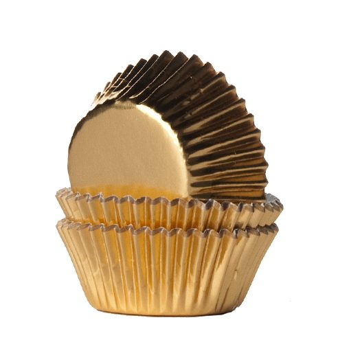 House of Marie Mini cupcakevormpjes Foil Gold 36 stuks