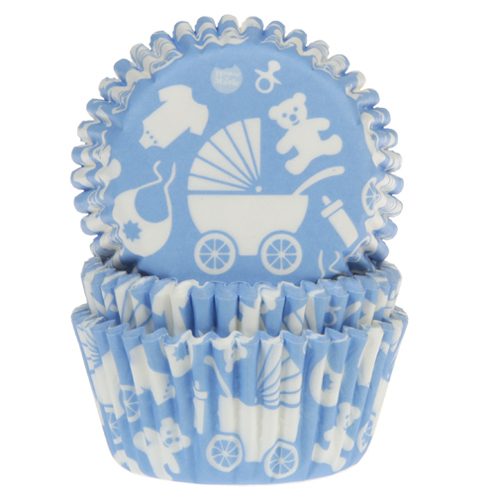 House of Marie cupcakevormpjes Baby Blue 48 stuks