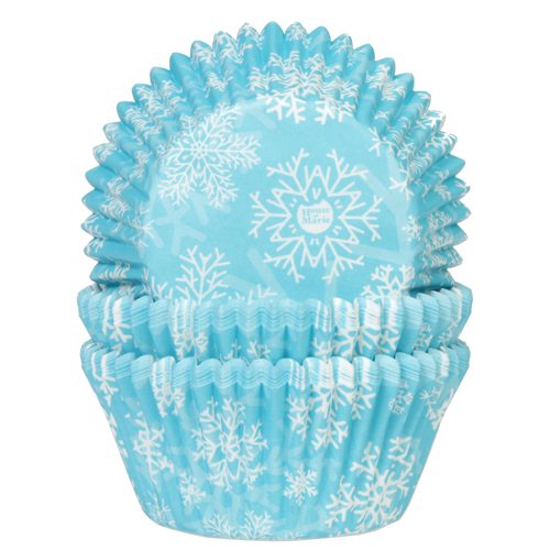 House of Marie cupcakevormpjes Snow Crystal Blue 48 stuks