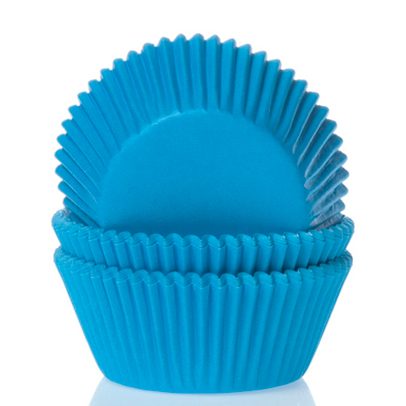 House of Marie Mini cupcakevormpjes Cyan Blue 60 stuks