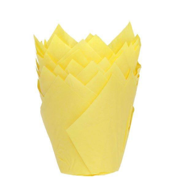 House of Marie Tulip cupcakevormpjes Yellow 36 stuks