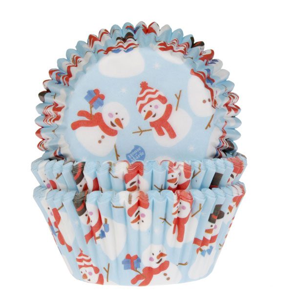 House of Marie cupcakevormpjes Snowman 48 stuks