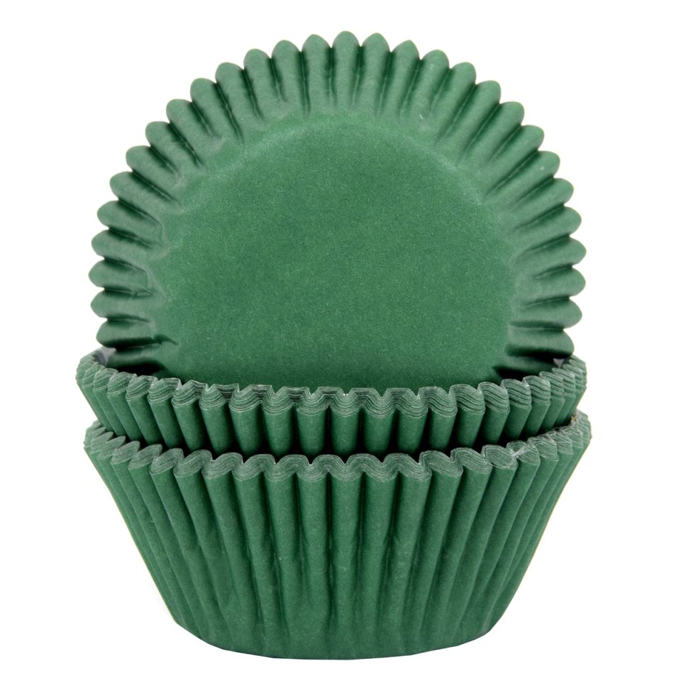 House of Marie cupcakevormpjes Dark Green 48 stuks