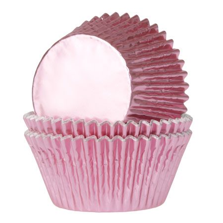 House of Marie Mini cupcakevormpjes Foil Baby Pink 36 stuks