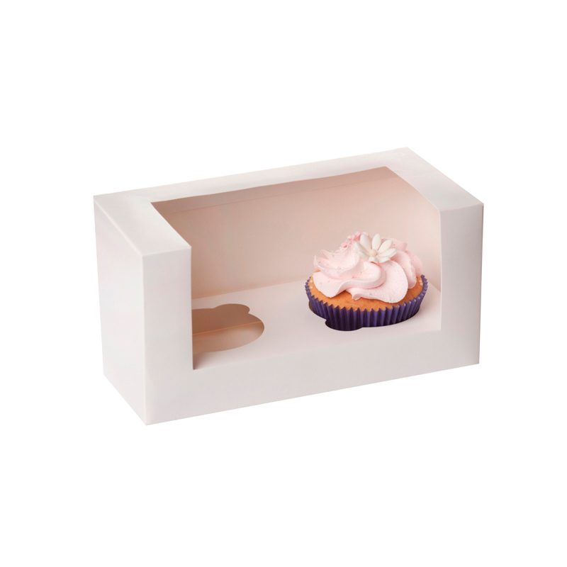 House of Marie cupcakedoos met venster White 2 3 stuks