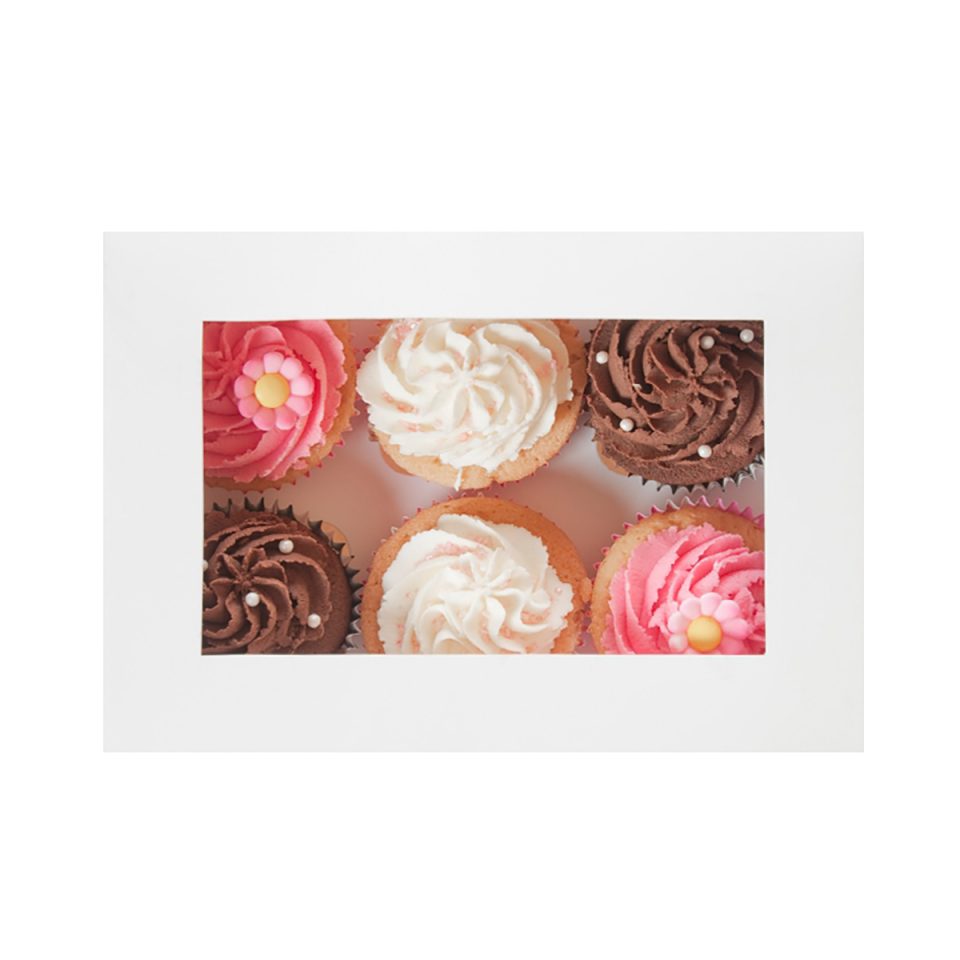 House of Marie cupcakedoos met venster White 6 2 stuks